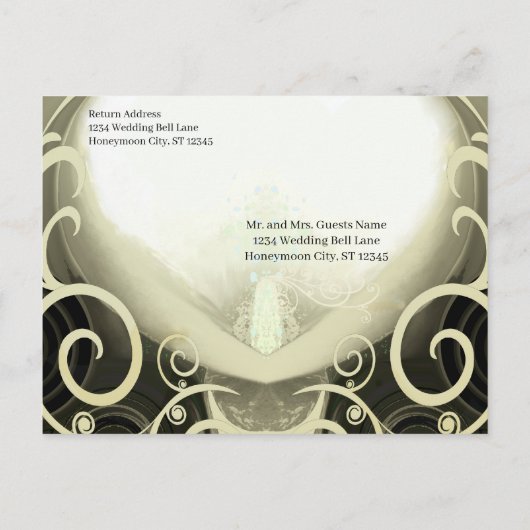 Save The Date - Tan Cala Lily met Swirls Aankondigingskaart (Achterkant)