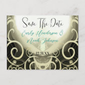 Save The Date - Tan Cala Lily met Swirls Aankondigingskaart (Voorkant)