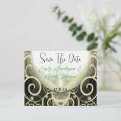 Save The Date - Tan Cala Lily met Swirls Aankondigingskaart (Staand voorkant)