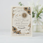 Save The Date Tarot Zon Maan Uitlijnen Trouwkaarte (Staand voorkant)