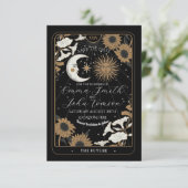 Save The Date Tarot Zon Maan Uitlijning Trouwkaart (Staand voorkant)