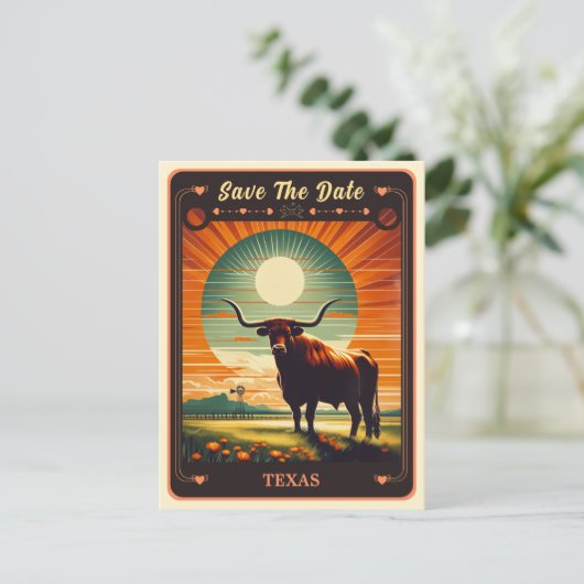 Save the date | Texas Invitation Briefkaart (Staand voorkant)
