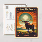 Save the date | Texas Invitation Briefkaart (Voorkant / Achterkant)