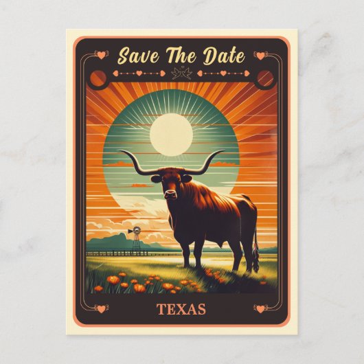 Save the date | Texas Invitation Briefkaart (Voorkant)