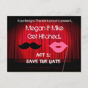 Save the Date Theatre Wedding Aankondigingskaart