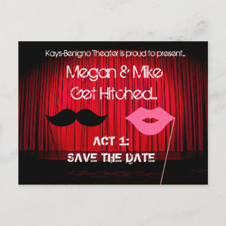 Save the Date Theatre Wedding Aankondigingskaart