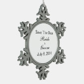 Save the date tin sneeuwvlok ornament (Links)