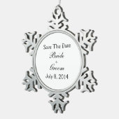 Save the date tin sneeuwvlok ornament (Rechts)