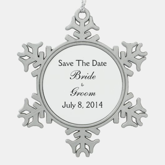 Save the date tin sneeuwvlok ornament (Voorkant)