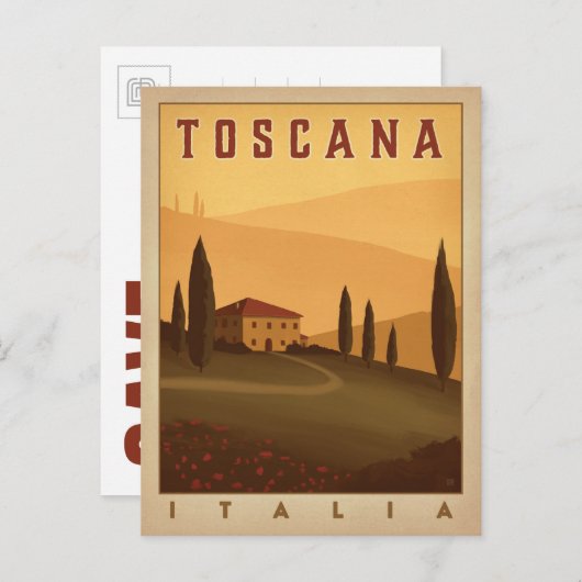 Save the date | Toscana, Italië Aankondigingskaart (Voorkant / Achterkant)