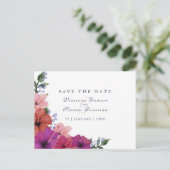 Save the Date tropenbloem waterverf bruiloft Briefkaart (Staand voorkant)
