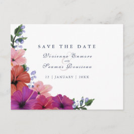 Save the Date tropenbloem waterverf bruiloft Briefkaart