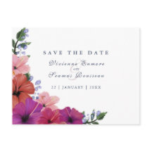 Save the Date tropenbloem waterverf bruiloft