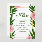 Save the date | Tropisch huwelijk Briefkaart (Voorkant / Achterkant)