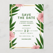 Save the date | Tropisch huwelijk Briefkaart (Voorkant)