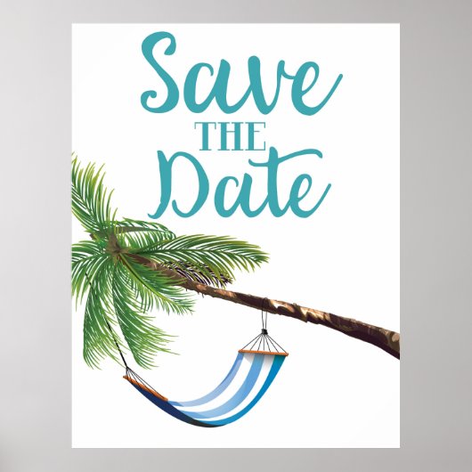 Save The Date Tropisch Paradijs Poster (Voorkant)