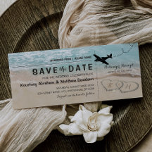 Save the Date Tropisch Strand Hartjes Instapkaart