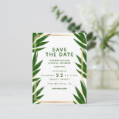 Save The Date | Tropische Bruiloft Briefkaart (Staand voorkant)