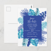 Save The Date | Tropische Bruiloft Briefkaart (Voorkant / Achterkant)
