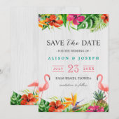 Save the date | Tropische Floral van Luau (Voorkant / Achterkant)