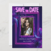 Save the date | Tropische neon op je foto Kaart (Voorkant)