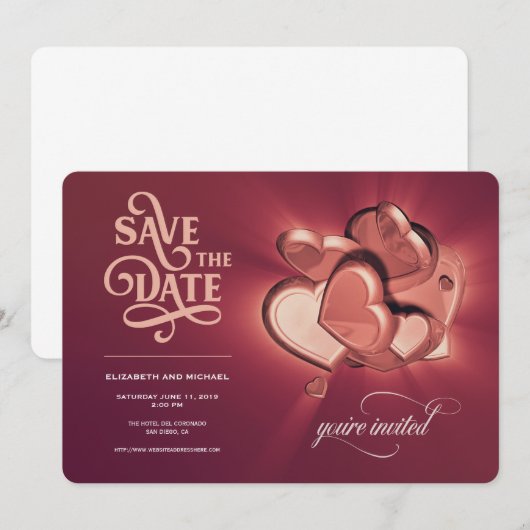 Save The Date Trouw Aankondiging (Versie 2) (Voorkant / Achterkant)