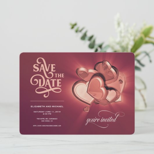 Save The Date Trouw Aankondiging (Versie 2) (Staand voorkant)