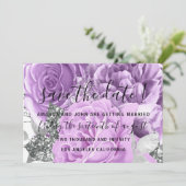 Save The Date Trouw Bruid Rozen Paars (Staand voorkant)