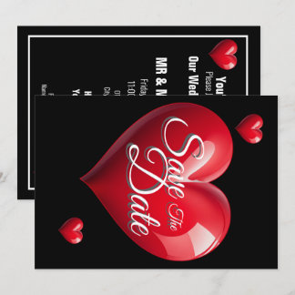 Save The Date Trouw Rood 3 Harten Kaart