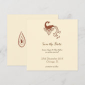 Save the date trouw uitnodigingskaart pauw kaart (Voorkant / Achterkant)