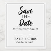 Save the Date Trouw Wijnlabel Wijn Etiket (Enkel label)