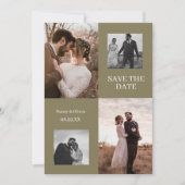 Save The Date Trouwdag Moderne Foto Collage Kaart (Voorkant)
