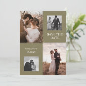 Save The Date Trouwdag Moderne Foto Collage Kaart (Staand voorkant)