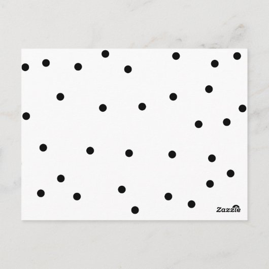 Save the Date Trouwdag Zwart en Witte Stippen Briefkaart (Achterkant)