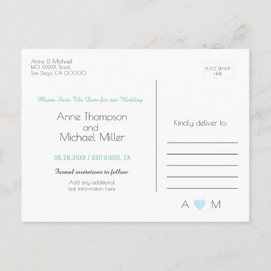 Save-the-Date . Trouwen om te trouwen Aankondigingskaart (Achterkant)