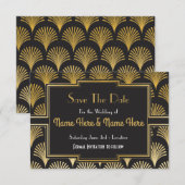 Save The Date Trouwfeest Feest Twintiger Jaren Gou (Voorkant / Achterkant)