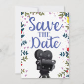 Save The Date Trouwfilm Camerastand Kaart (Achterkant)