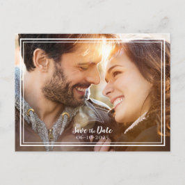 Save The Date Trouwfoto Chic Goud Modern Aankondigingskaart