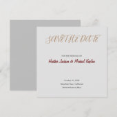 Save the Date Trouwgrijze Professionele Klassieker (Voorkant / Achterkant)