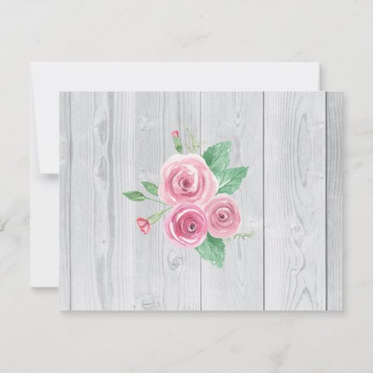 Save The Date Trouwkaart Bloem Roze Rozen (Achterkant)