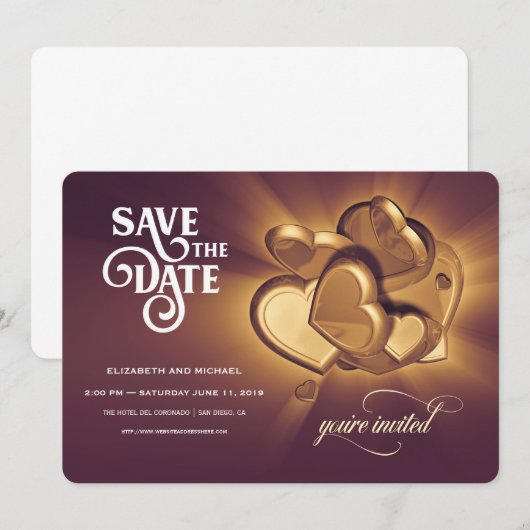 Save The Date Trouwkaart (Versie 1) (Voorkant / Achterkant)