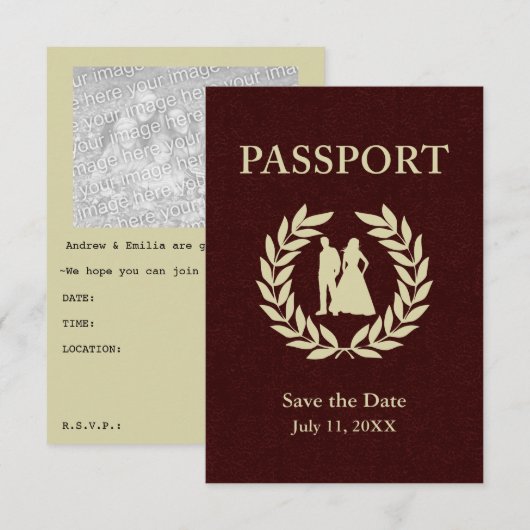 save the date trouwpaspoort (Voorkant / Achterkant)