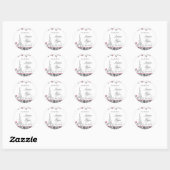 Save the Date Trouwstickers Paris Zwart Wit Ronde Sticker (Vel)