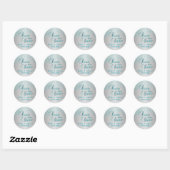Save the date | Turquoise Blue Stippen | Personali Ronde Sticker (Vel)