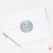 Save the date | Turquoise Blue Stippen | Personali Ronde Sticker (Envelop)