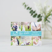 SAVE THE DATE Turquoise Wedding 6 FOTO Briefkaart (Staand voorkant)