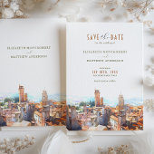 Save the Date Tuscan Wedding San Gimignano Italy Kaart
