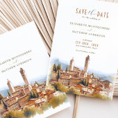 Save the Date Tuscan Wedding San Gimignano Italy Kaart