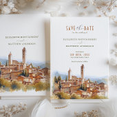 Save the Date Tuscan Wedding San Gimignano Italy Kaart