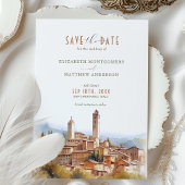 Save the Date Tuscan Wedding San Gimignano Italy Kaart